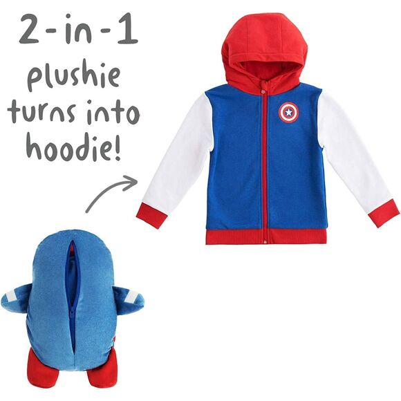 Cubcoats 2T Captain America Hoodie Jacket Transforming Fleece Plush Marvel New - Picture 7 of 9